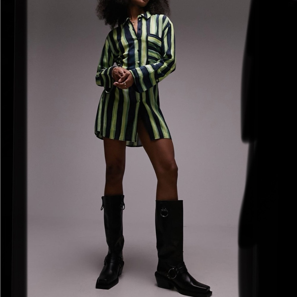 TopShop Long Sleeve Mini Shirt Dress / Tunic